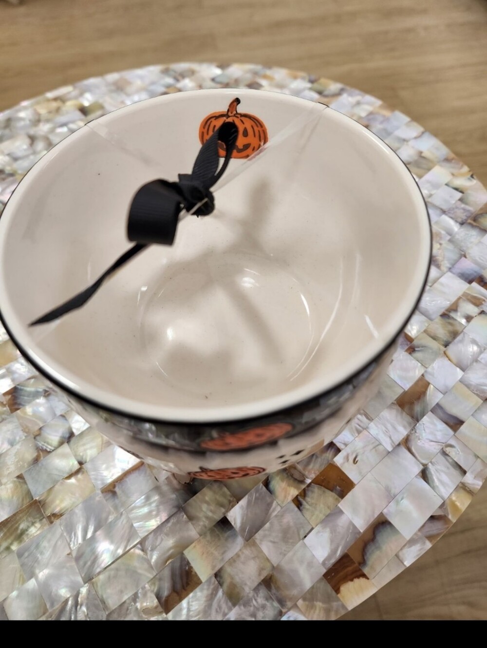 Potters Studio Halloween Pumpkin & Ghost Ceramic Bowl - Black and White - Picture 2 of 2